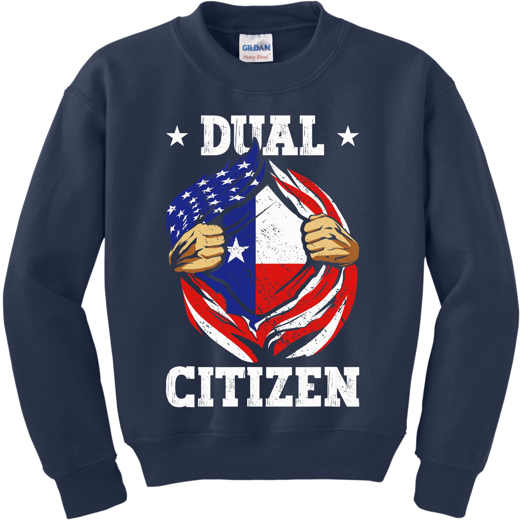 Dual Citizen Texas Pride Usa And Texas Flag Texan Kids Sweatshirt