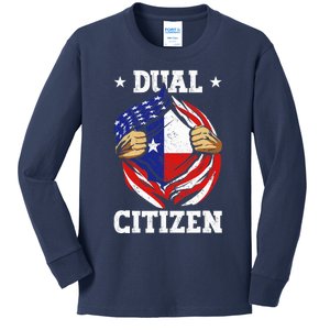 Dual Citizen Texas Pride Usa And Texas Flag Texan Kids Long Sleeve Shirt