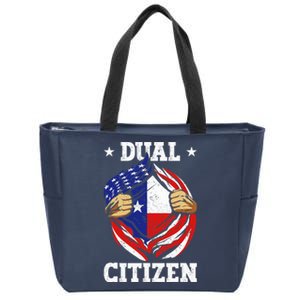 Dual Citizen Texas Pride Usa And Texas Flag Texan Zip Tote Bag