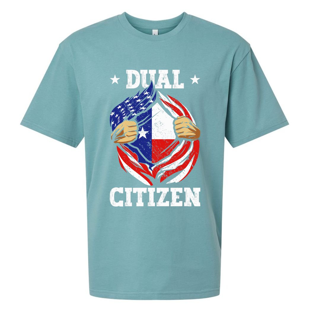Dual Citizen Texas Pride Usa And Texas Flag Texan Sueded Cloud Jersey T-Shirt