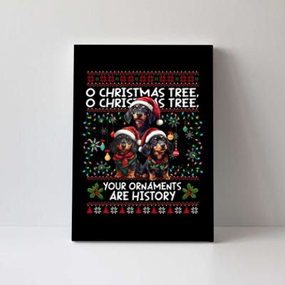 Dachshund Christmas Tree Dog Lover Xmas Ugly Sweater Gifts Canvas