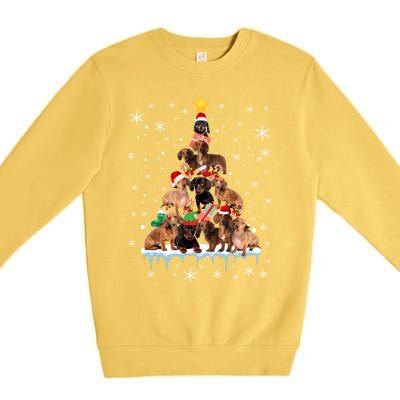 Dachshund Christmas Tree Funny Santa Reindeer Lover Meaningful Gift Premium Crewneck Sweatshirt