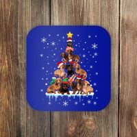 Dachshund Christmas Tree Funny Santa Reindeer Lover Meaningful Gift Coaster