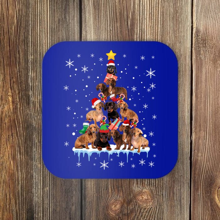 Dachshund Christmas Tree Funny Santa Reindeer Lover Meaningful Gift Coaster