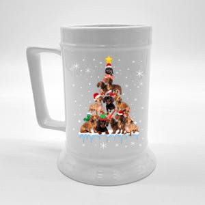 Dachshund Christmas Tree Funny Santa Reindeer Lover Meaningful Gift Beer Stein