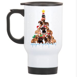 Dachshund Christmas Tree Funny Santa Reindeer Lover Meaningful Gift Stainless Steel Travel Mug