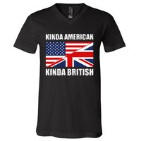 Dual Citizenship UK USA Kinda American Kinda British V-Neck T-Shirt