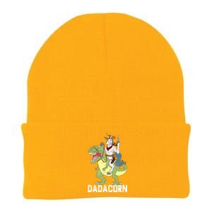 Dadacorn Cow Unicorn Dad Riding Dinosaur Trex Sheriff Gift Knit Cap Winter Beanie