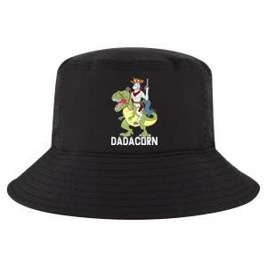 Dadacorn Cow Unicorn Dad Riding Dinosaur Trex Sheriff Gift Cool Comfort Performance Bucket Hat