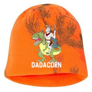 Dadacorn Cow Unicorn Dad Riding Dinosaur Trex Sheriff Gift Kati - Camo Knit Beanie