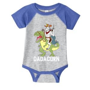 Dadacorn Cow Unicorn Dad Riding Dinosaur Trex Sheriff Gift Infant Baby Jersey Bodysuit