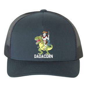 Dadacorn Cow Unicorn Dad Riding Dinosaur Trex Sheriff Gift Yupoong Adult 5-Panel Trucker Hat