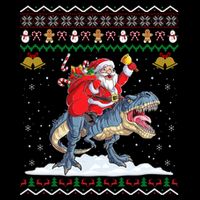 Dinosaur Christmas Ugly Xmas Santa Claus Riding Dinosaur Funny Gift Impact Tech Backpack