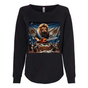 Deficit Cero Viva La Libertad Carajo Javier Milei Womens California Wash Sweatshirt