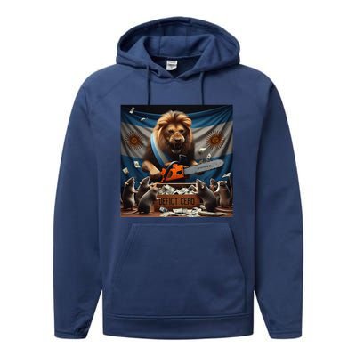 Deficit Cero Viva La Libertad Carajo Javier Milei Performance Fleece Hoodie