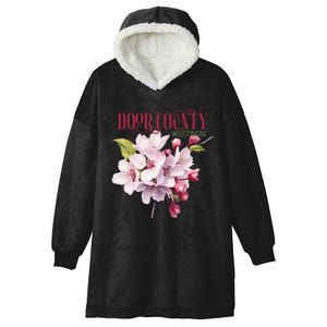 Door County Wisconsin Cherry Blossoms Festival Cherries Hooded Wearable Blanket