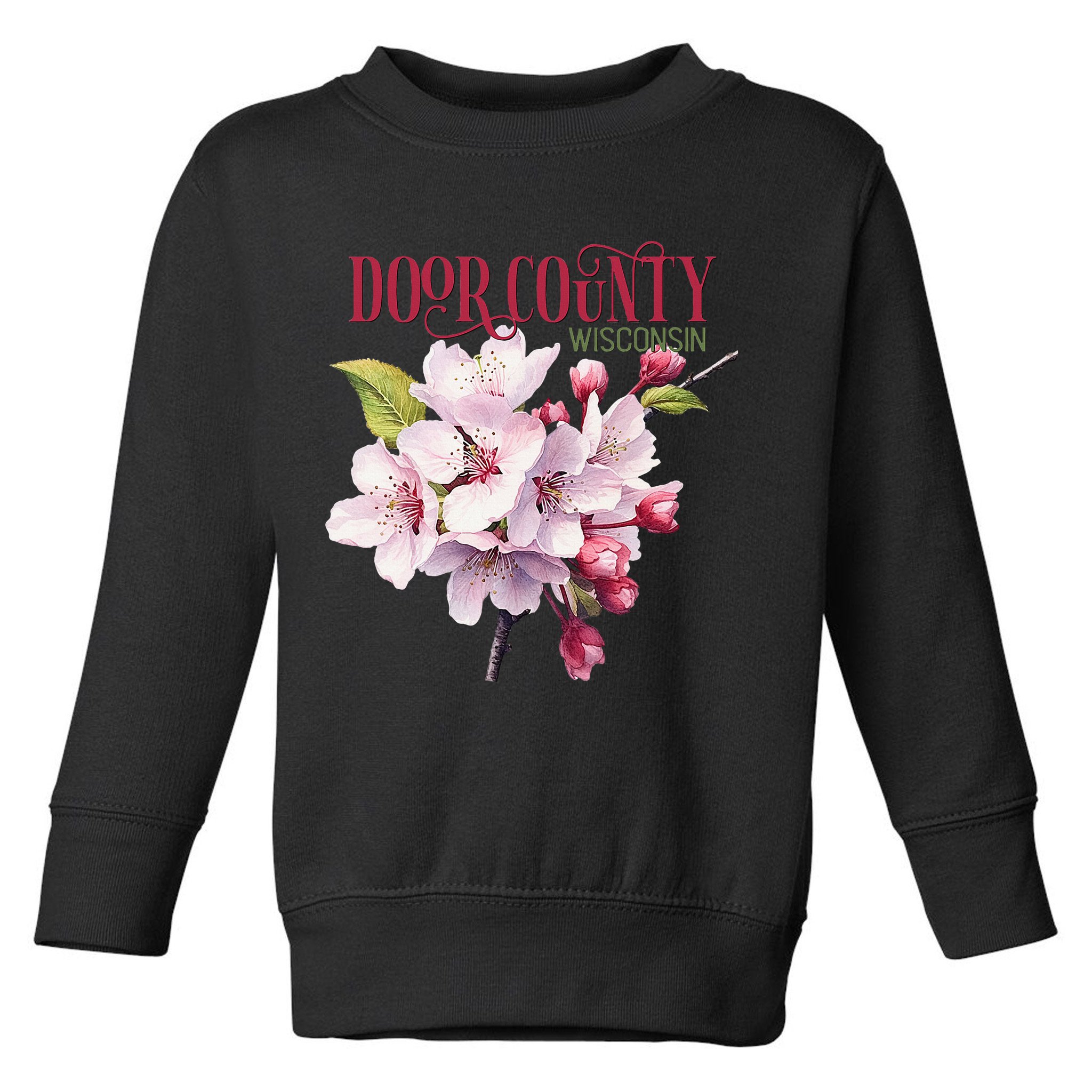 Door County Wisconsin Cherry Blossoms Festival Cherries Toddler Sweatshirt