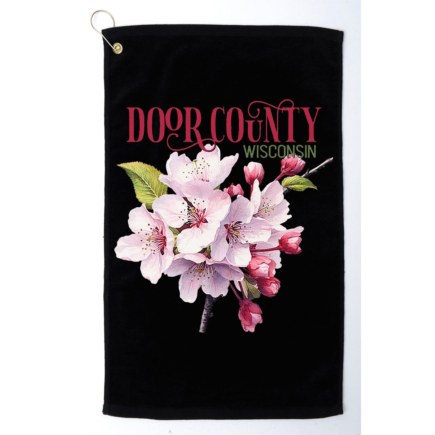 Door County Wisconsin Cherry Blossoms Festival Cherries Golf Towel