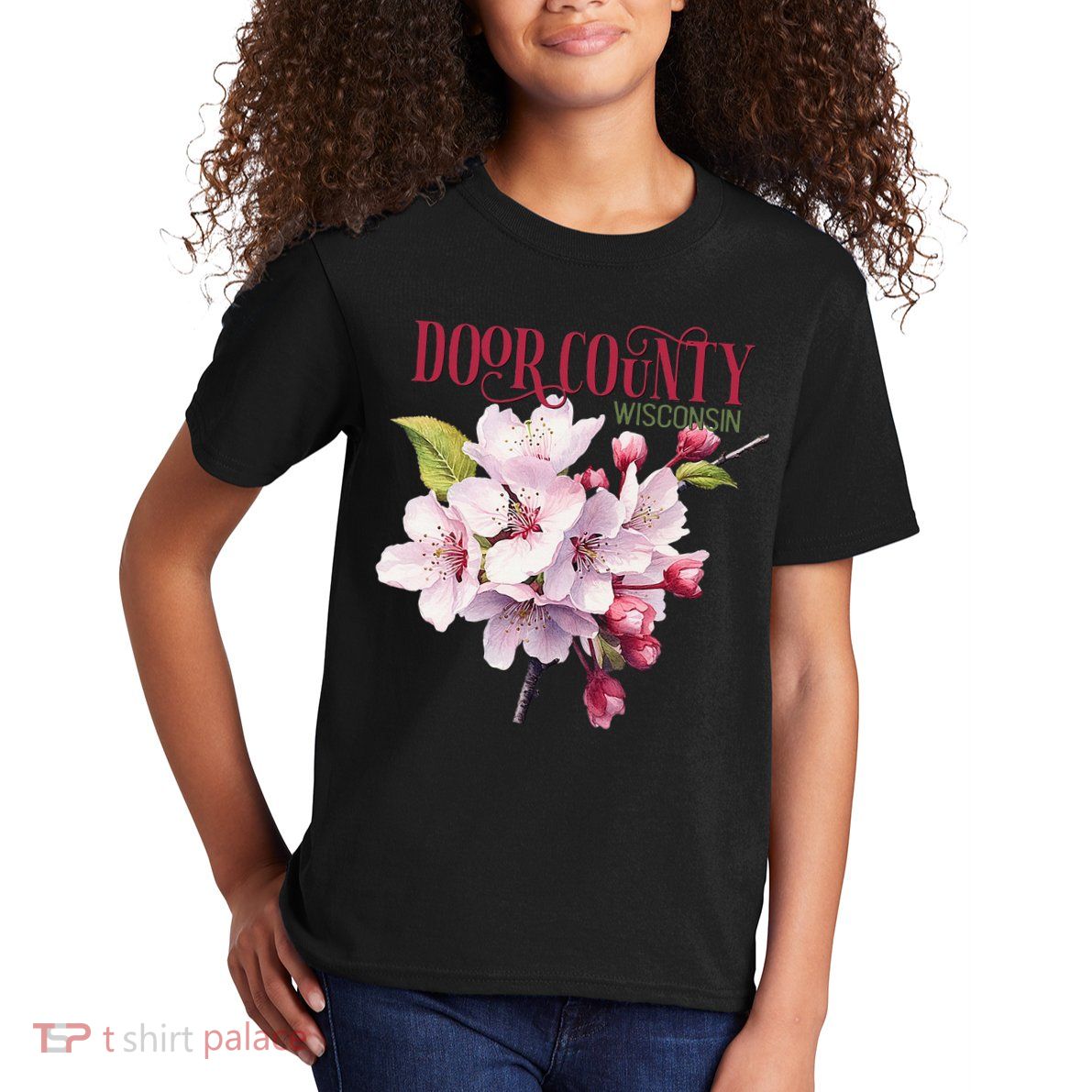 Door County Wisconsin Cherry Blossoms Festival Cherries Kids T-Shirt