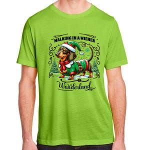 Dachshund Christmas Walking In A Wiener Wonderland Cute Dog Meaningful Gift Adult ChromaSoft Performance T-Shirt