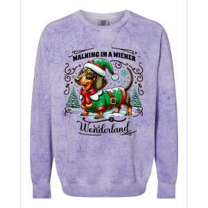 Dachshund Christmas Walking In A Wiener Wonderland Cute Dog Meaningful Gift Colorblast Crewneck Sweatshirt