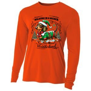 Dachshund Christmas Walking In A Wiener Wonderland Cute Dog Meaningful Gift Cooling Performance Long Sleeve Crew