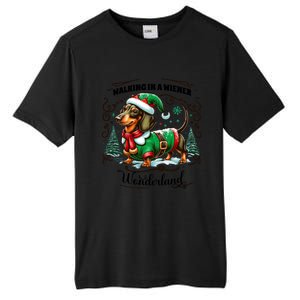 Dachshund Christmas Walking In A Wiener Wonderland Cute Dog Meaningful Gift Tall Fusion ChromaSoft Performance T-Shirt