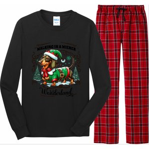 Dachshund Christmas Walking In A Wiener Wonderland Cute Dog Meaningful Gift Long Sleeve Pajama Set