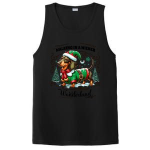 Dachshund Christmas Walking In A Wiener Wonderland Cute Dog Meaningful Gift PosiCharge Competitor Tank