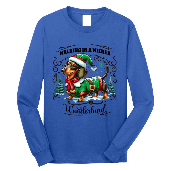 Dachshund Christmas Walking In A Wiener Wonderland Cute Dog Meaningful Gift Long Sleeve Shirt