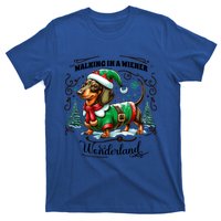 Dachshund Christmas Walking In A Wiener Wonderland Cute Dog Meaningful Gift T-Shirt