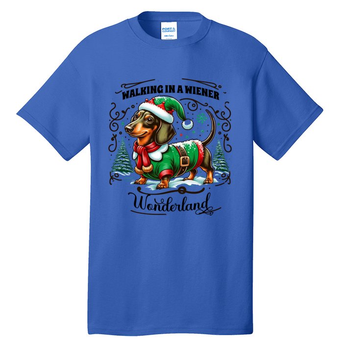 Dachshund Christmas Walking In A Wiener Wonderland Cute Dog Meaningful Gift Tall T-Shirt