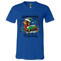 Dachshund Christmas Walking In A Wiener Wonderland Cute Dog Meaningful Gift V-Neck T-Shirt