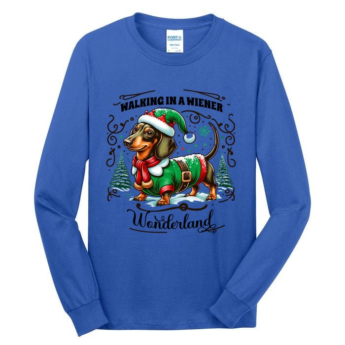 Dachshund Christmas Walking In A Wiener Wonderland Cute Dog Meaningful Gift Tall Long Sleeve T-Shirt