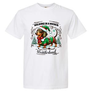 Dachshund Christmas Walking In A Wiener Wonderland Cute Dog Meaningful Gift Garment-Dyed Heavyweight T-Shirt