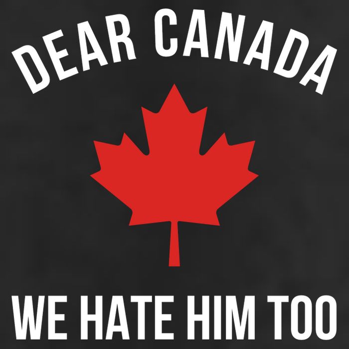 Dear Canada We Hate Him Too 7 Panel Mesh Trucker Snapback Hat