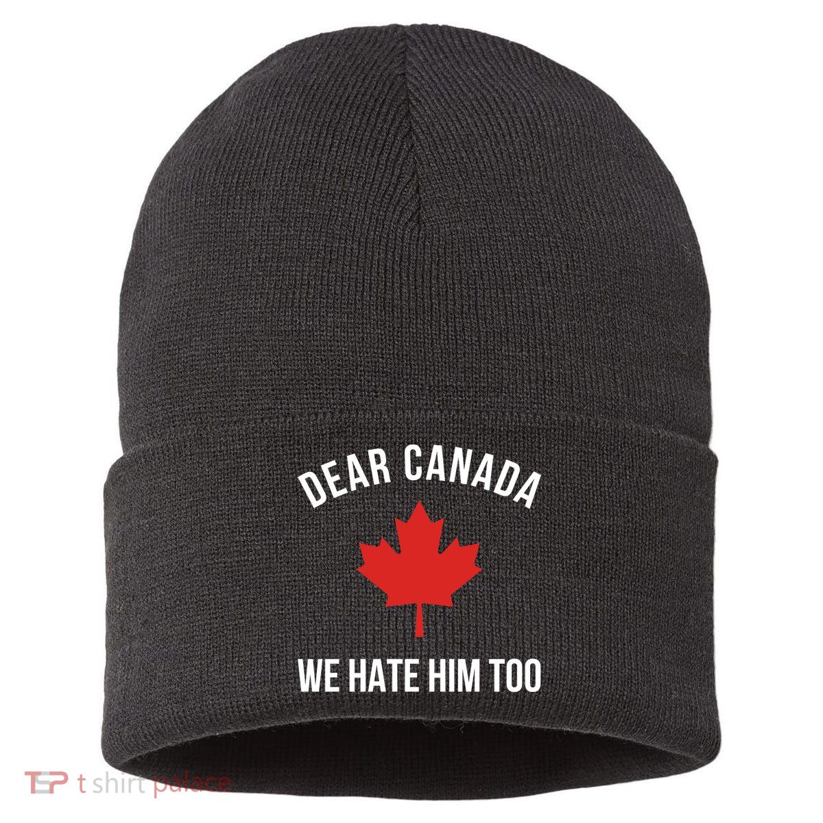 Dear Canada We Hate Him Too Sustainable Knit Beanie