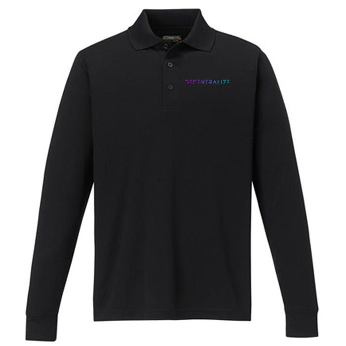 Decentralize Crypto Web3 Blockchain Performance Long Sleeve Polo