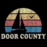 Door County Wi Vintage Sailboat 70s Throwback Sunset Doggie Tank