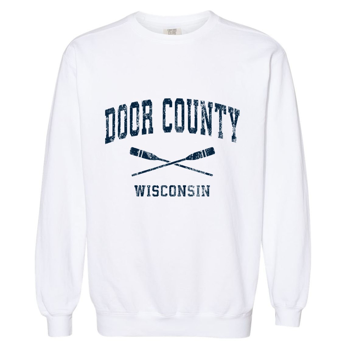 Door County Wisconsin Vintage Nautical Paddles Sports Oars Garment-Dyed Sweatshirt