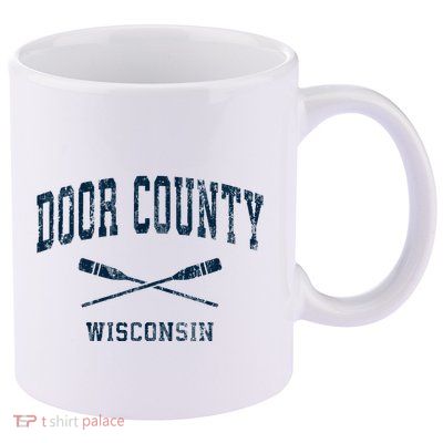 Door County Wisconsin Vintage Nautical Paddles Sports Oars 11oz C Handle Ceramic Mug