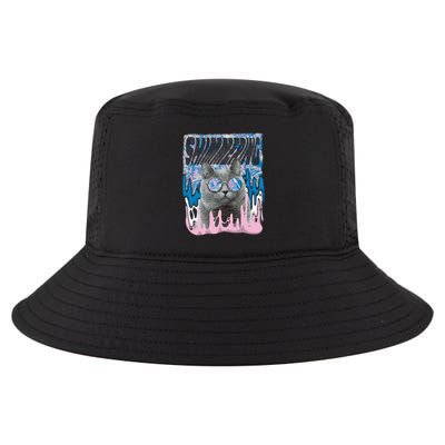 Dazed Cat With Glasses Cool Comfort Performance Bucket Hat