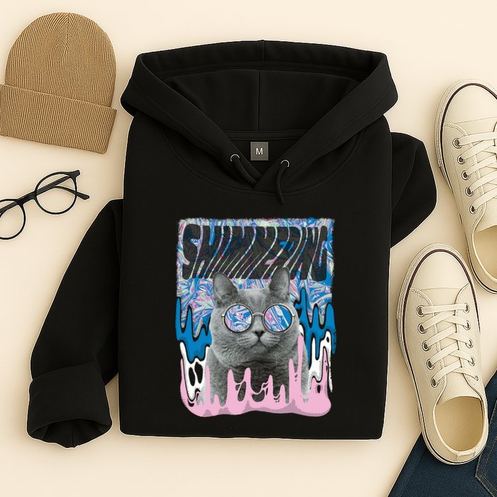 Dazed Cat With Glasses Hoodie