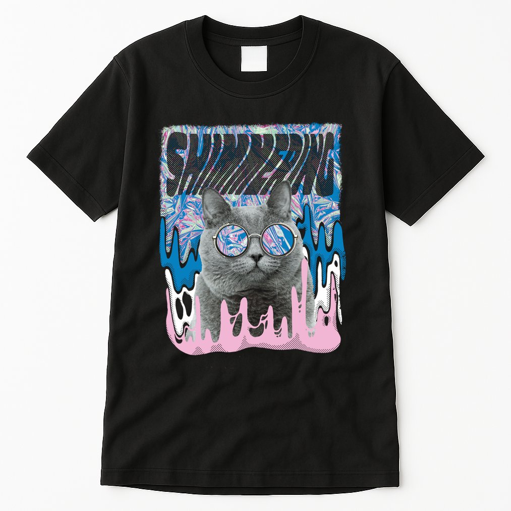 Dazed Cat With Glasses Tall T-Shirt