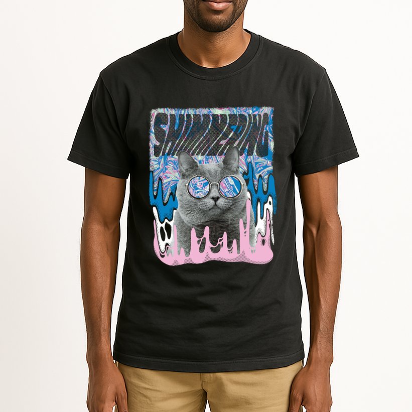 Dazed Cat With Glasses Tall T-Shirt