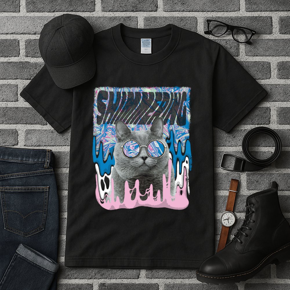 Dazed Cat With Glasses Tall T-Shirt
