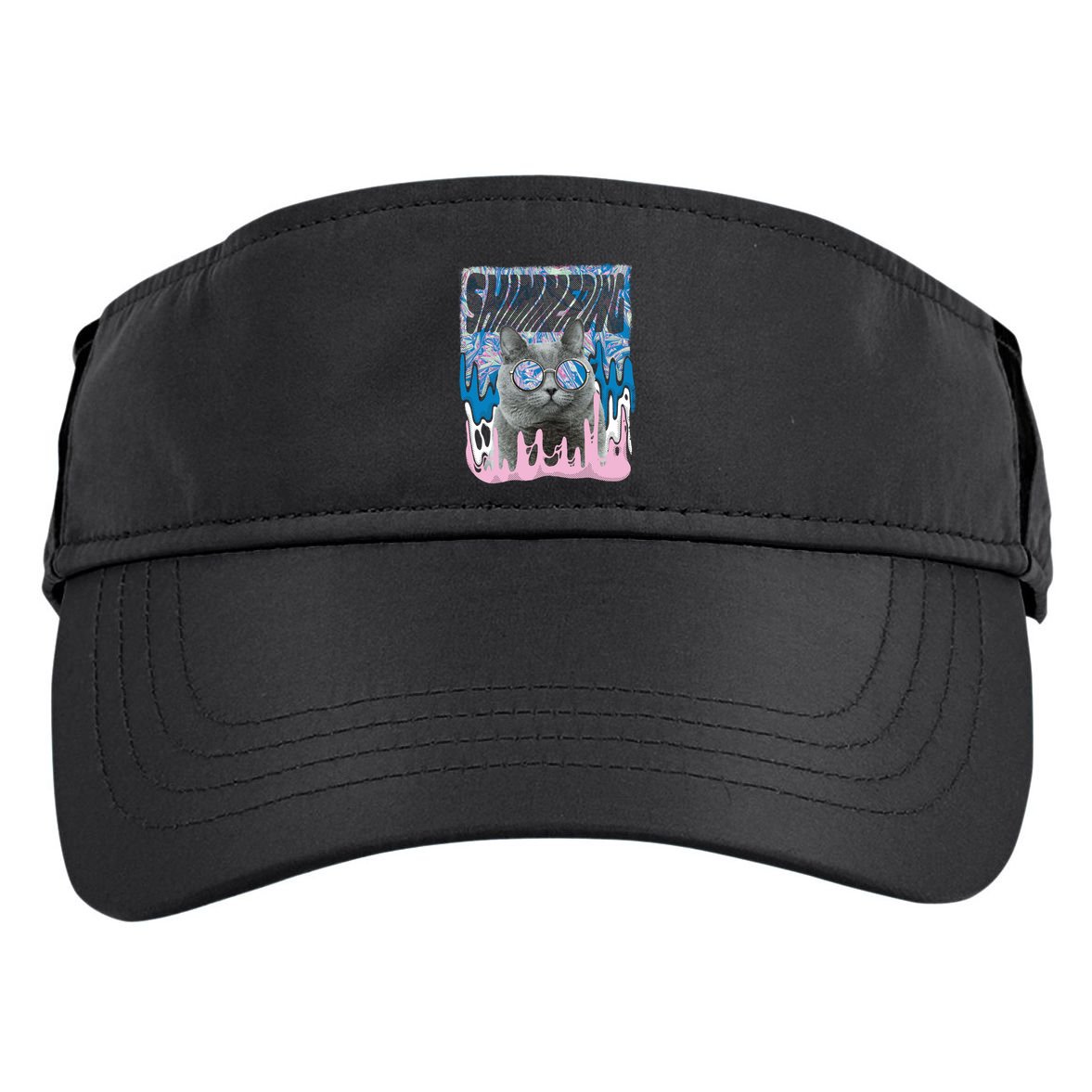 Dazed Cat With Glasses Adult Drive Performance Visor