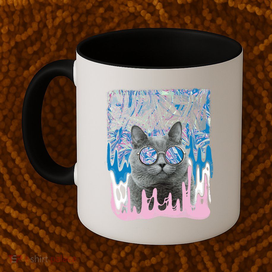 Dazed Cat With Glasses Mug