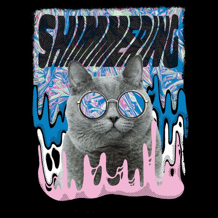 Dazed Cat With Glasses Drawstring Bag