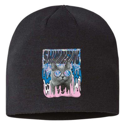 Dazed Cat With Glasses Sustainable Beanie